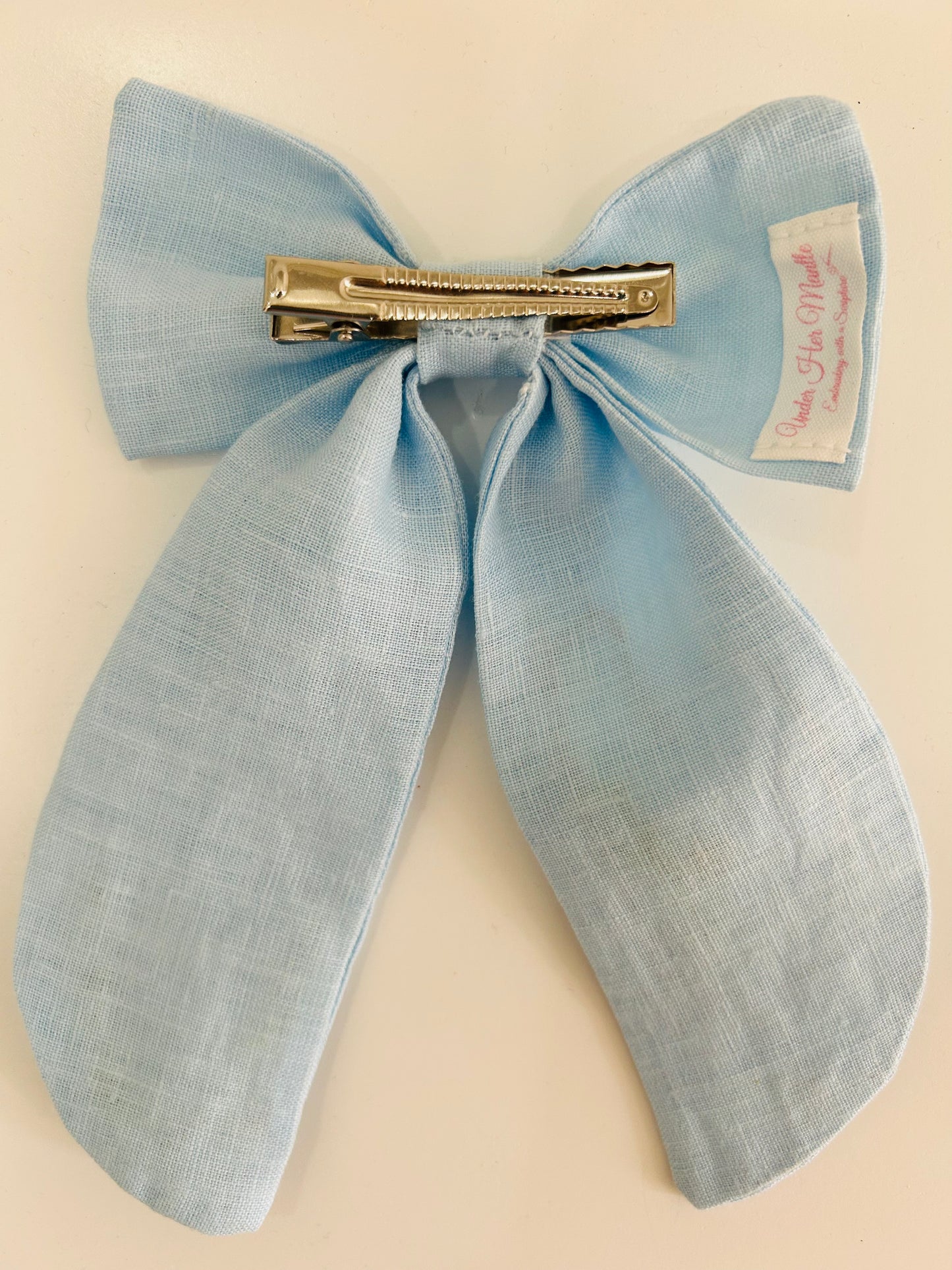 Rosary Hand-Embroidered Hair Bow