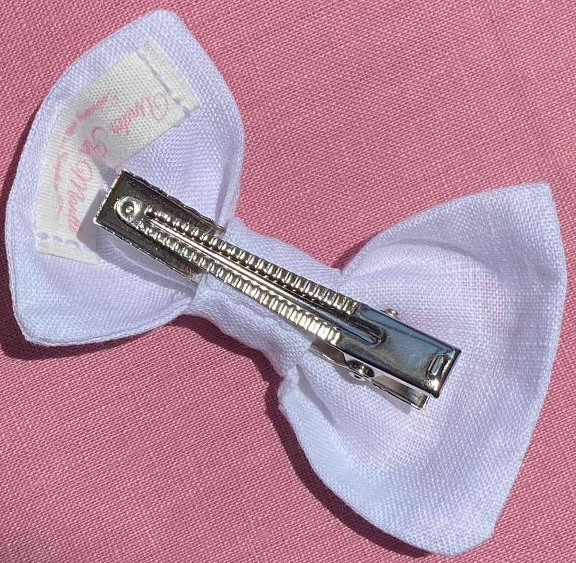 Valentines day Hand-Embroidered Hair Bow