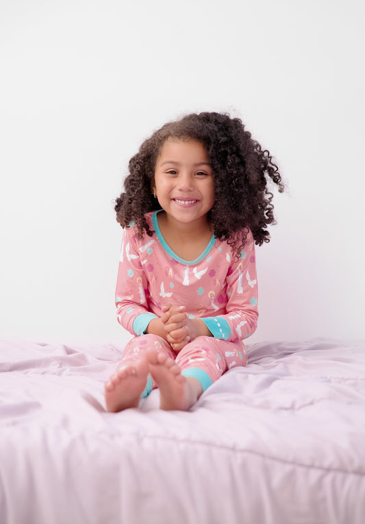 Girl wearing Catholic Pray Pajamas