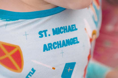 Boys St Michael the Archangel Catholic Saints two-piece pajamas